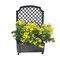 Outdoor Grey Plastic Self-Watering Garden Planter with Trellis and Locking Wheels